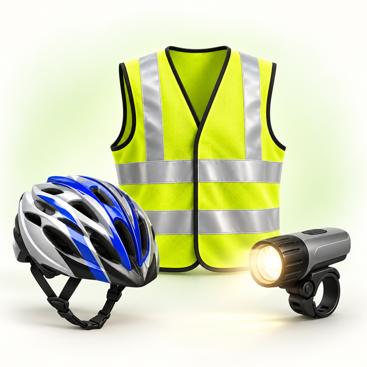 Casque, gilet et lumière
